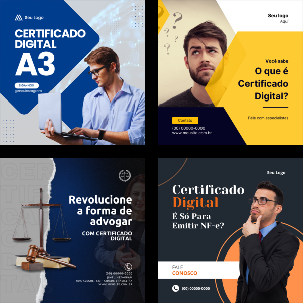 Pack 16 Artes Editáveis Para Certificados Digitais No Canva - Imagem 3