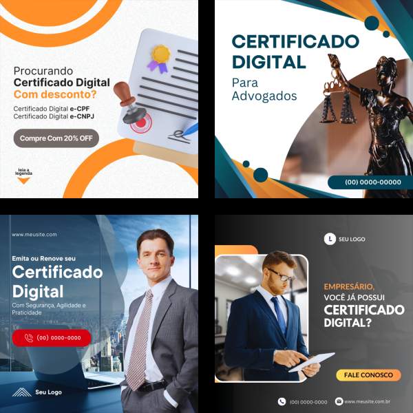Pack 16 Artes Editáveis Para Certificados Digitais No Canva - Imagem 2